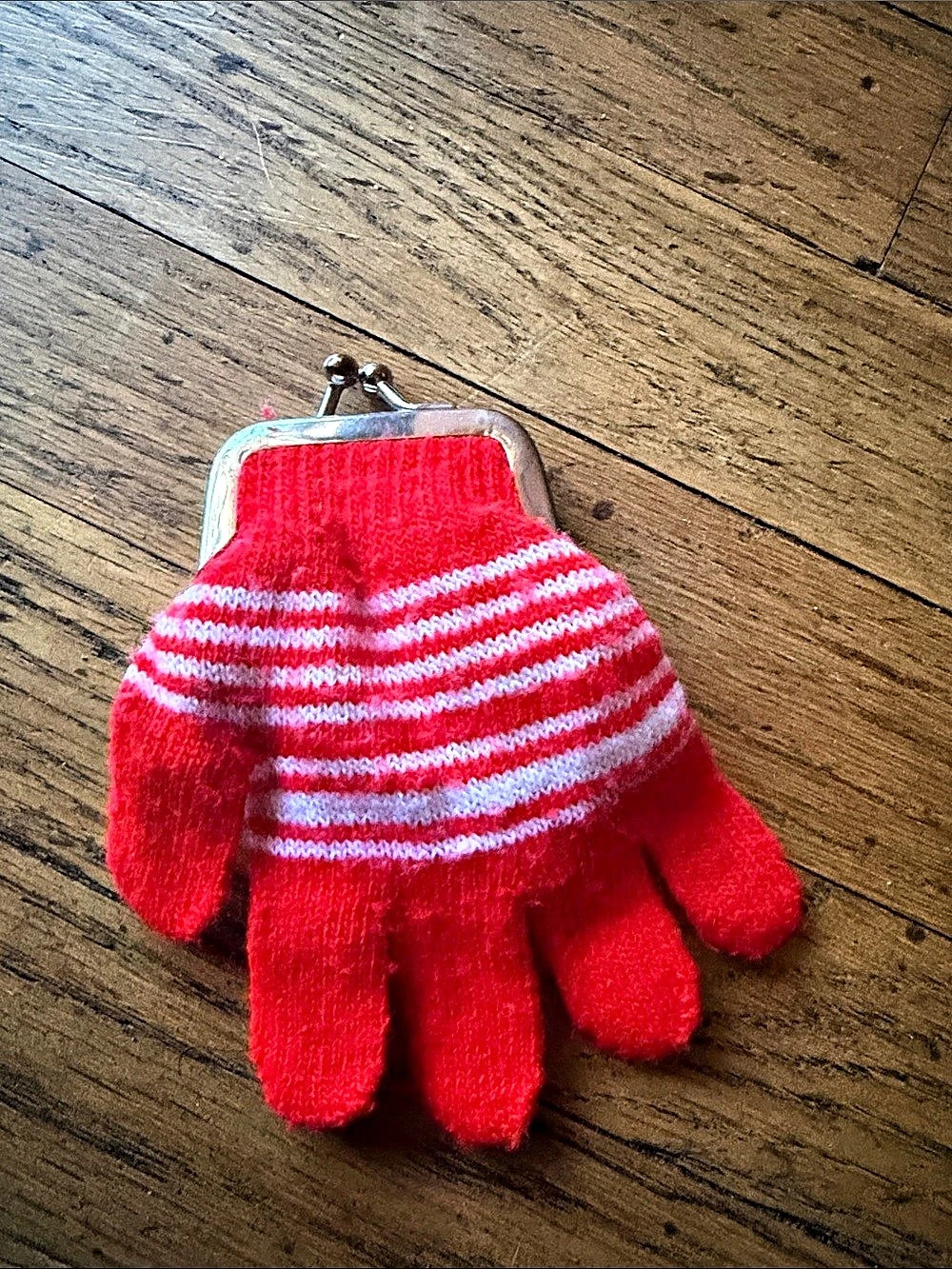 Red & White Striped Knit Mini Bag